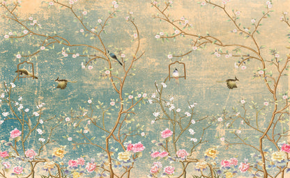 Birds & Flower Trees Painting Home Decor Premium Quality Poster Print Choose Your Sizes