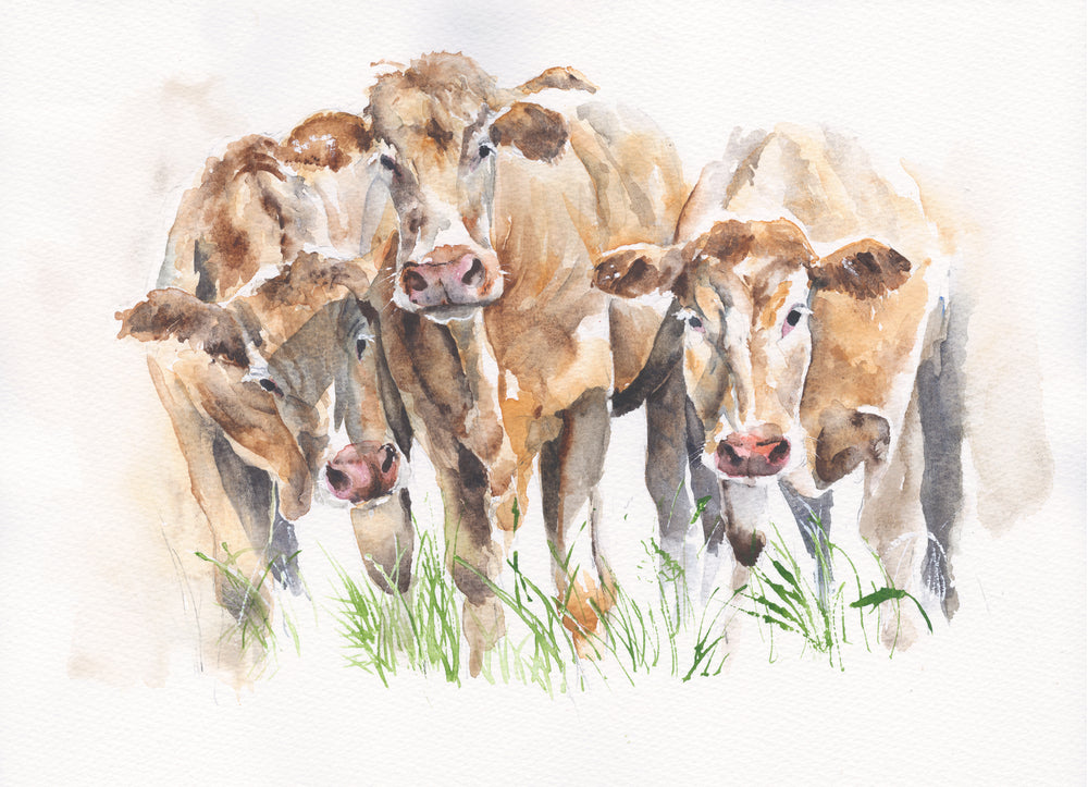 Cattle Herd Painting Print 100% Australian Made