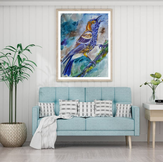 Colorful Bird Watercolor Painting Home Decor Premium Quality Poster Print Choose Your Sizes