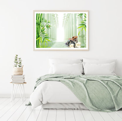 Bamboo Trees & Swans Digital Art Home Decor Premium Quality Poster Print Choose Your Sizes