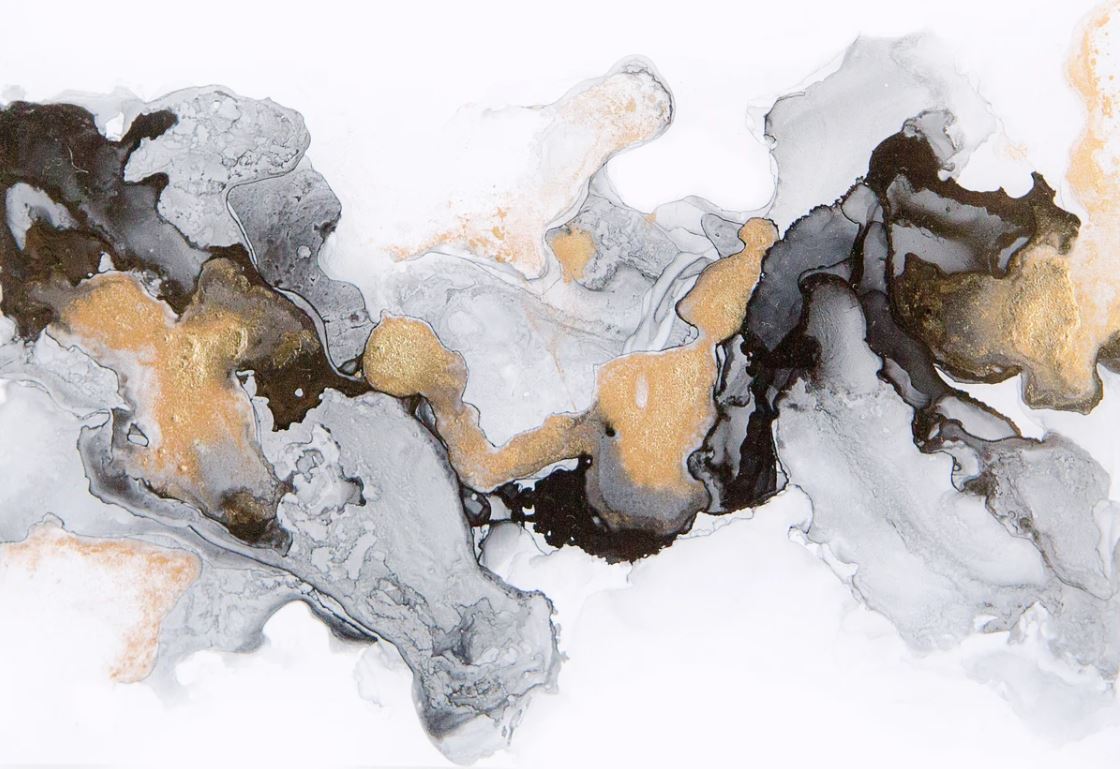 Gold & Grey Abstract Design Home Decor Premium Quality Poster Print Choose Your Sizes