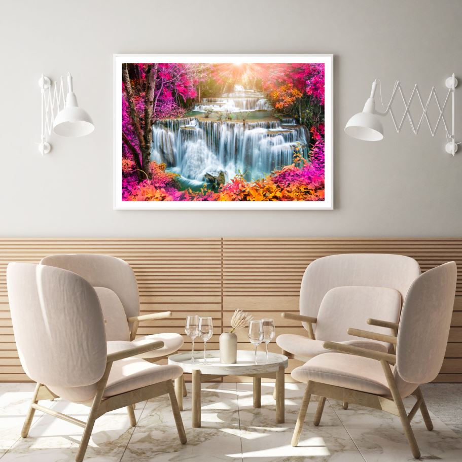 Stunning Waterfall Scenery View Photograph Home Decor Premium Quality Poster Print Choose Your Sizes