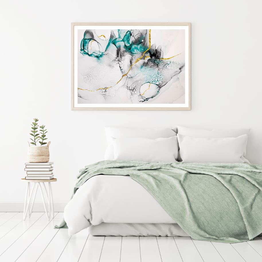 Green Black & Gold Abstract Art Home Decor Premium Quality Poster Print Choose Your Sizes