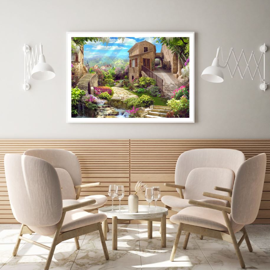 Village Digital Art Design Home Decor Premium Quality Poster Print Choose Your Sizes