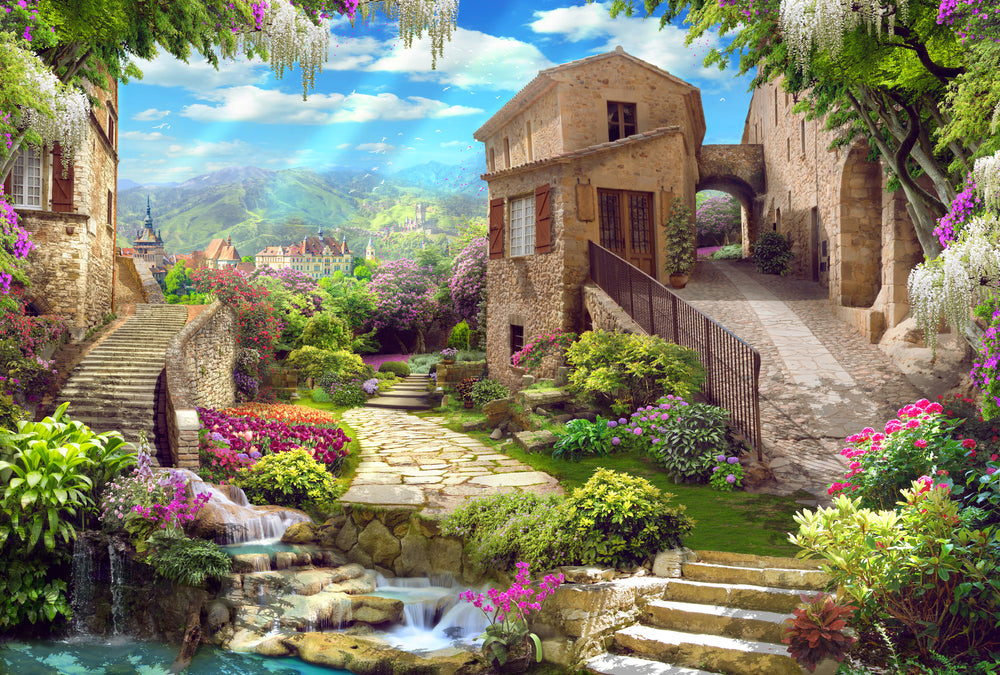 Village Digital Art Design Home Decor Premium Quality Poster Print Choose Your Sizes