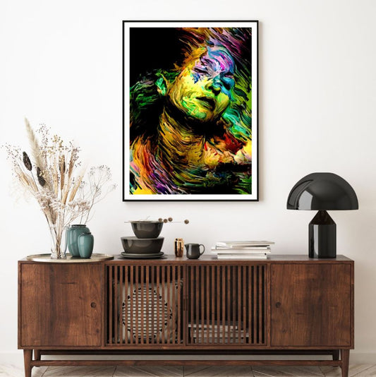 Colorful Girl Portrait Abstract Home Decor Premium Quality Poster Print Choose Your Sizes