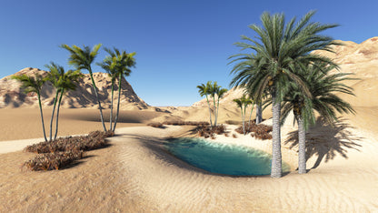 Wallpaper Murals Peel and Stick Removable Trees & WaterHole in Desert High Quality