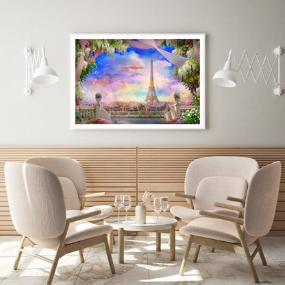 Eiffel Tower & Balcony Digital Home Decor Premium Quality Poster Print Choose Your Sizes