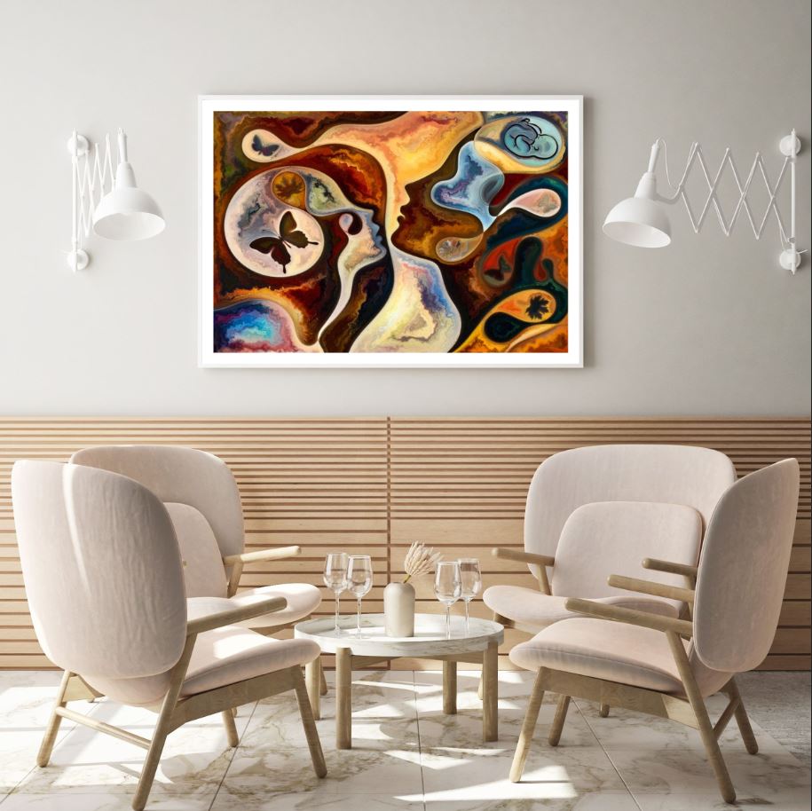 Faces & Butterfly Abstract Design Home Decor Premium Quality Poster Print Choose Your Sizes