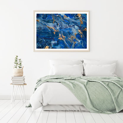 Blue & Gold Abstract Design Home Decor Premium Quality Poster Print Choose Your Sizes