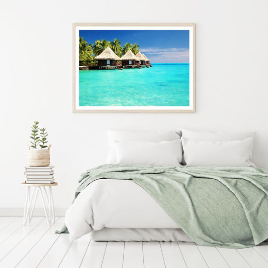 Beach Huts Scenery Photograph Home Decor Premium Quality Poster Print Choose Your Sizes