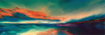 Panoramic Canvas Colourful Abstract Design High Quality 100% Australian made wall Canvas Print ready to hang