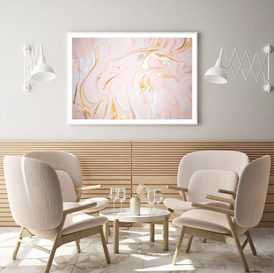 Pink & Gold Abstract Design Home Decor Premium Quality Poster Print Choose Your Sizes
