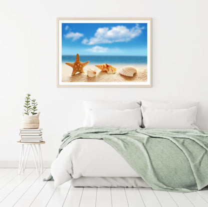 Sea Shells at Beach Photograph Home Decor Premium Quality Poster Print Choose Your Sizes