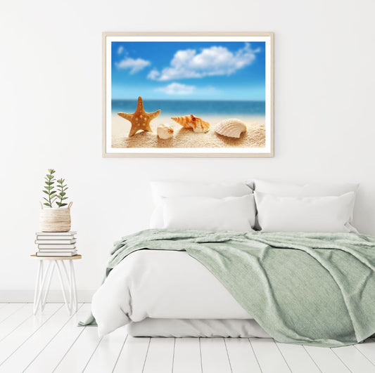 Sea Shells at Beach Photograph Home Decor Premium Quality Poster Print Choose Your Sizes