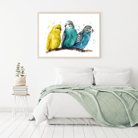 Colorful Birds Watercolor Paint Home Decor Premium Quality Poster Print Choose Your Sizes