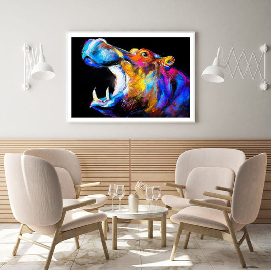 Colorful Hippo Abstract Design Home Decor Premium Quality Poster Print Choose Your Sizes