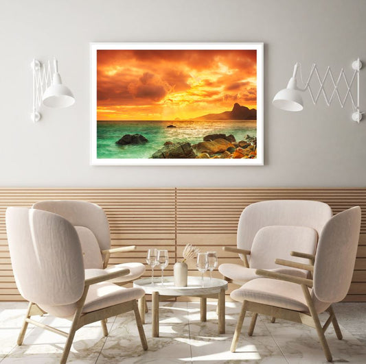 Sea Sunset Scenery Photograph Home Decor Premium Quality Poster Print Choose Your Sizes