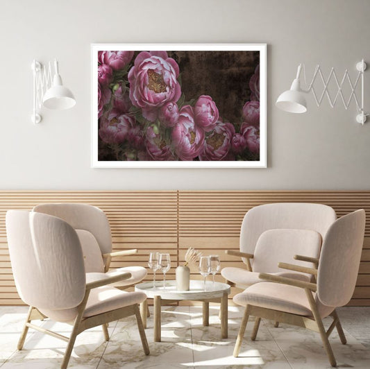 Pink Peonies Watercolor Painting Home Decor Premium Quality Poster Print Choose Your Sizes