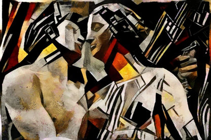 Ancient Abstract Couple Painting Home Decor Premium Quality Poster Print Choose Your Sizes