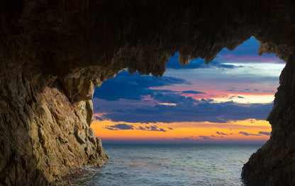 Beach Cave in Sunset Print 100% Australian Made