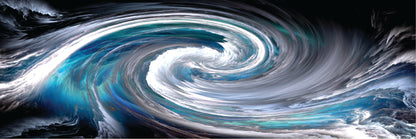 Panoramic Canvas Blue White Abstract Spiral Design High Quality 100% Australian made wall Canvas Print ready to hang