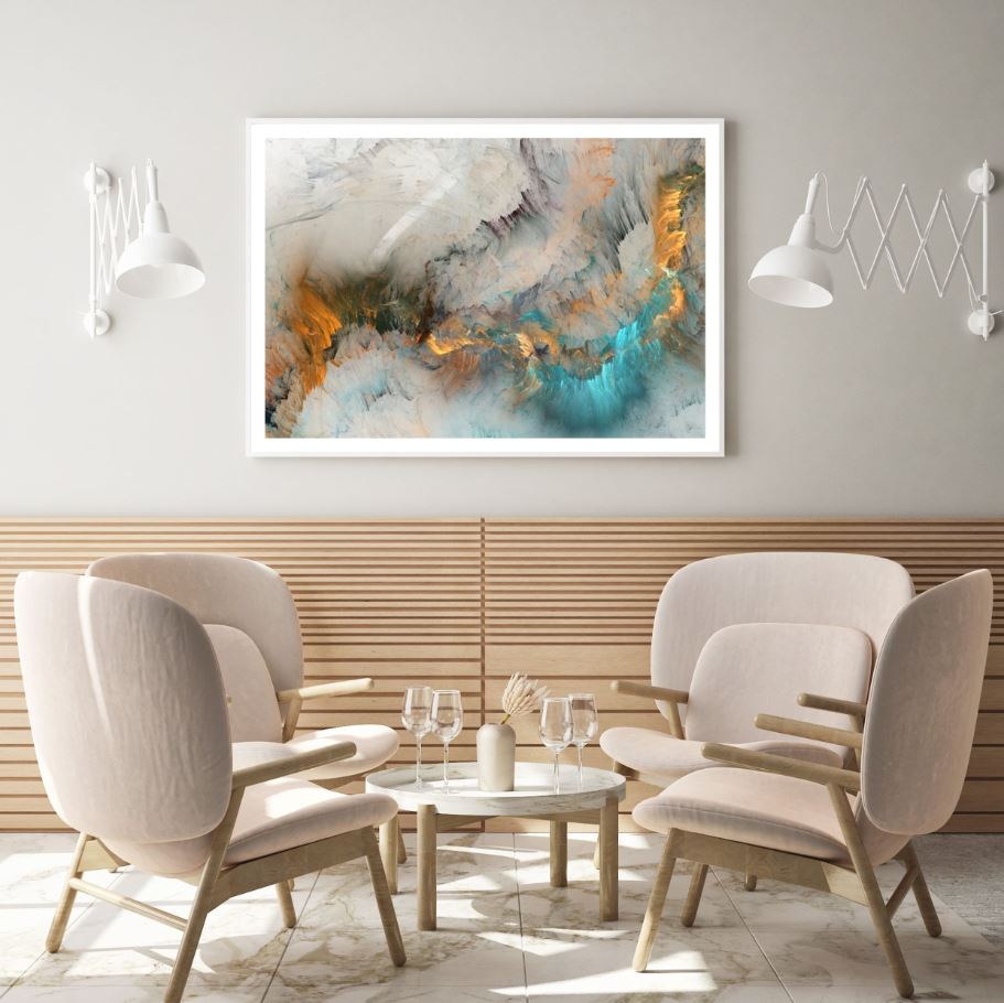 Gold Blue & Black Abstract Design Home Decor Premium Quality Poster Print Choose Your Sizes