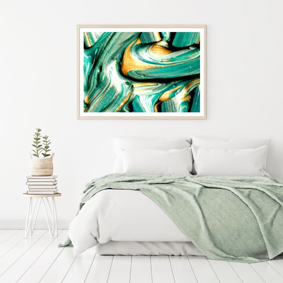 Green & Gold Abstract Design Home Decor Premium Quality Poster Print Choose Your Sizes
