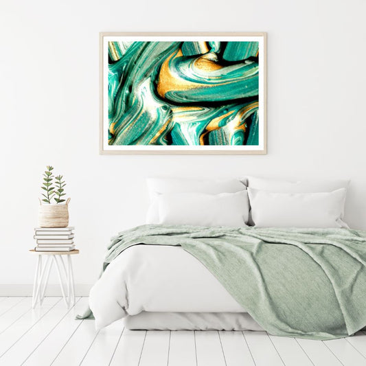 Green & Gold Abstract Design Home Decor Premium Quality Poster Print Choose Your Sizes