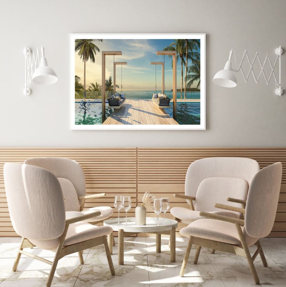 Infinity Pool & Sea Scenery View Home Decor Premium Quality Poster Print Choose Your Sizes