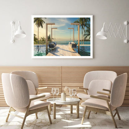 Infinity Pool & Sea Scenery View Home Decor Premium Quality Poster Print Choose Your Sizes