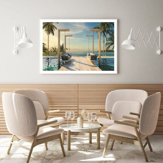 Infinity Pool & Sea Scenery View Home Decor Premium Quality Poster Print Choose Your Sizes
