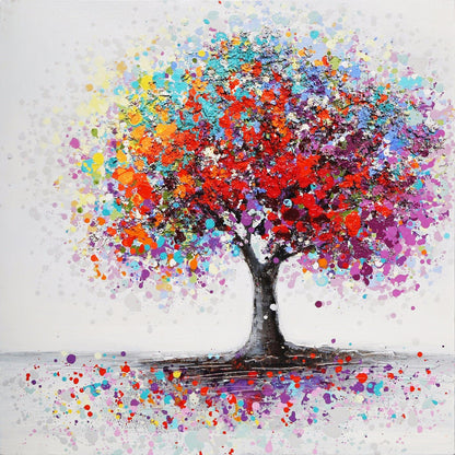 Square Canvas Colorful Tree High Quality Print 100% Australian Made