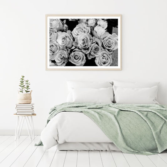 B&W Rose Flowers Bunch Photograph Home Decor Premium Quality Poster Print Choose Your Sizes