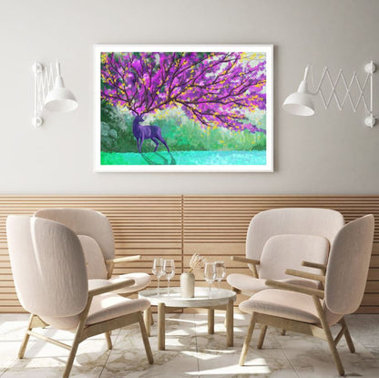 Deer with Floral Antler Painting Home Decor Premium Quality Poster Print Choose Your Sizes