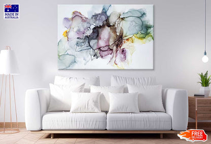 Pink Blue Yellow & Green Alcohol Ink Abstract Design Print 100% Australian Made