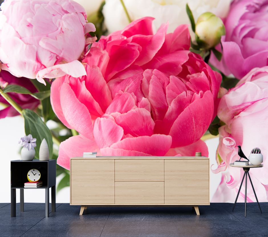 Wallpaper Murals Peel and Stick Removable Pink Flower Closeup High Quality