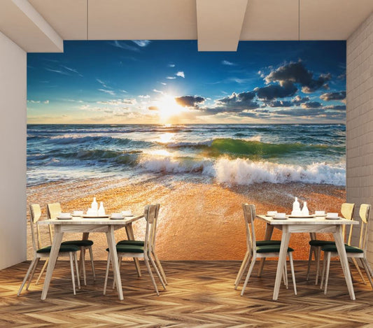 Wallpaper Murals Peel and Stick Removable Beach View High Quality