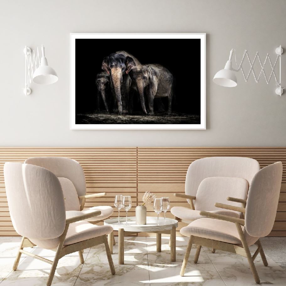 Elephants Family Photograph Home Decor Premium Quality Poster Print Choose Your Sizes