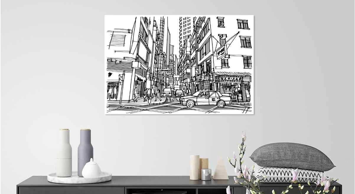 Hong-kong Minimalist LINE ART Modern Print 100% Australian Made