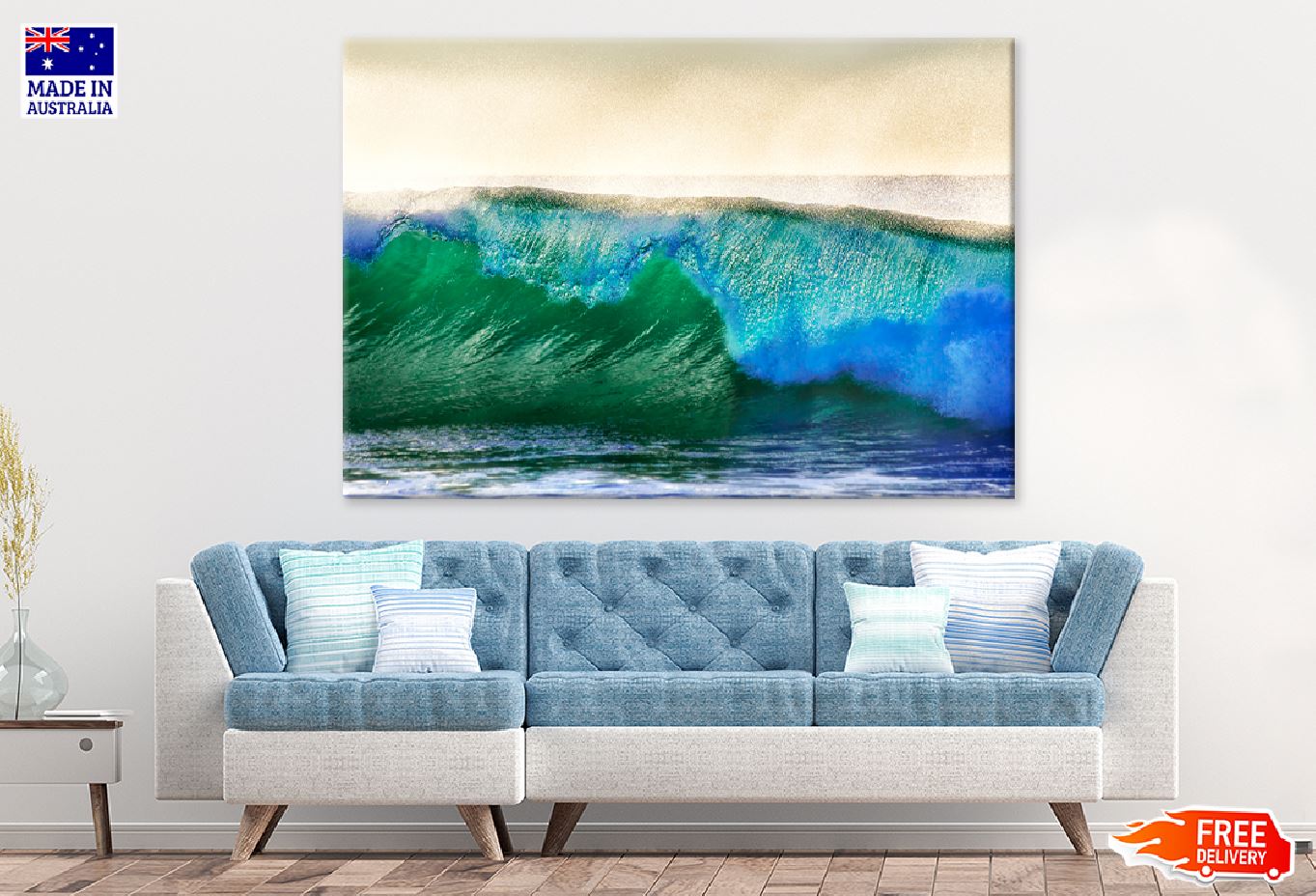 Emerald Pacific Ocean Wave View Print 100% Australian Made