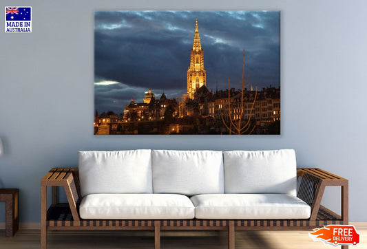Berner Münster Night View Photograph Switzerland Print 100% Australian Made