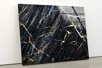 Black Silver & Gold Abstract Design Acrylic Glass Print Tempered Glass Wall Art 100% Made in Australia Ready to Hang