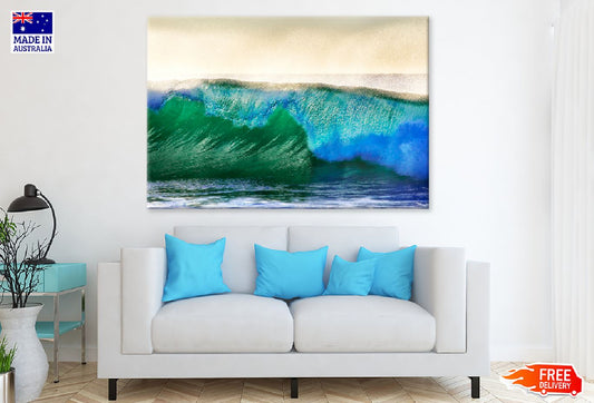 Emerald Pacific Ocean Wave View Print 100% Australian Made