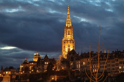 Berner Münster Night View Photograph Switzerland Print 100% Australian Made