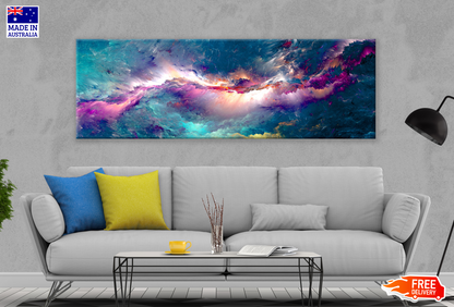 Panoramic Canvas Colourful Abstract Design High Quality 100% Australian made wall Canvas Print ready to hang