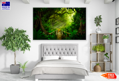 Deep Forest Wooden Bridge Photograph Print 100% Australian Made