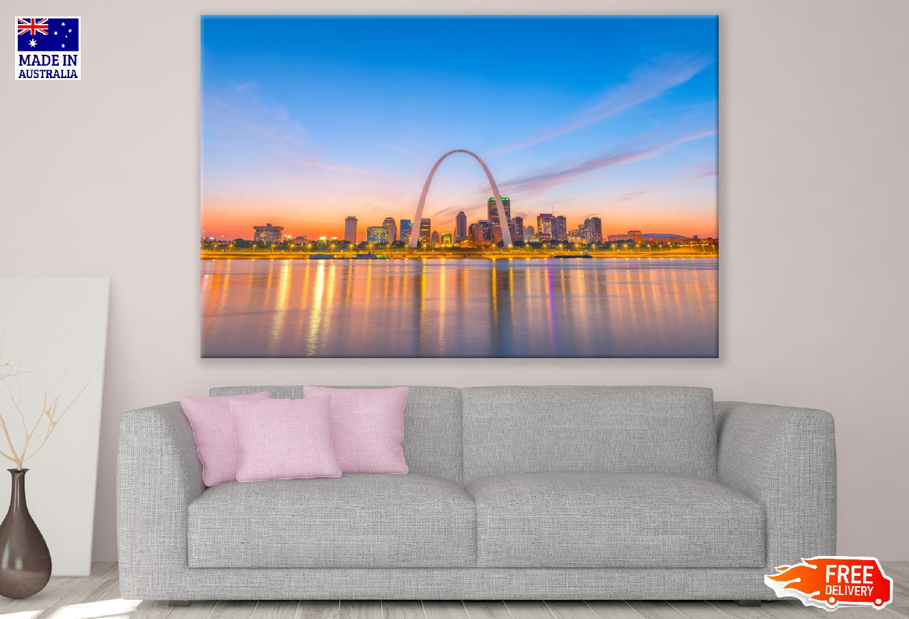 St. Louis, Missouri, USA at Sunset Photograph Print 100% Australian Made