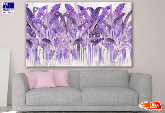 Purple Banana Leaves Design Print 100% Australian Made