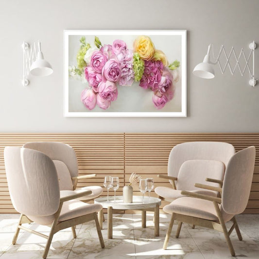 Colorful Peonies Watercolor Paint Home Decor Premium Quality Poster Print Choose Your Sizes